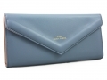 Elegancki klasyczny portfel damski kopertówka, niebieski