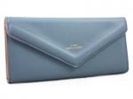 Elegancki klasyczny portfel damski kopertówka, niebieski