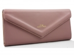 Elegancki klasyczny portfel damski kopertówka, różowy