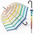 Głęboka automatyczna przezroczysta parasolka Benetton Kolorowa