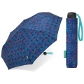 Niewielka, lekka parasolka BENETTON niebieska w kolorowe koła