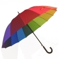 Długi automatyczny parasol w kolorach TĘCZY, 16 brytów
