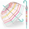 Głęboka parasolka Esprit przezroczysta - kolorowa z odblaskową lamówką