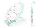 Przezroczysta parasolka dziecięca Happy Rain, miętowa w kropki