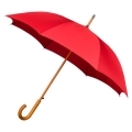 Automatyczna parasolka z drewnianą rączką, czerwona