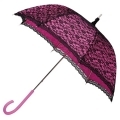 Parasolka retro romantyczna z koronką, różowo - czarna
