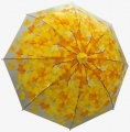 Przezroczysta parasolka damska w jesienny wzór, żółte LIŚCIE