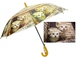 Parasolka dziecięca duża, automatyczna z gwizdkiem, kotki