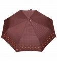 Mocna automatyczna parasolka damska marki Parasol, brązowa w kółeczka