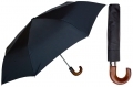 Automatyczna czarna parasolka męska marki Parasol z drewnianą rączką