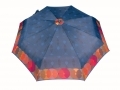 Bardzo mocna automatyczna parasolka damska marki Parasol, granatowa w okręgi