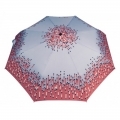 Bardzo mocna automatyczna parasolka damska marki Parasol, szaro-koralowa