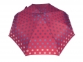 Bardzo mocna automatyczna parasolka damska marki Parasol, bordowa w groszki