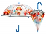 Parasolka dziecięca przezroczysta Perletti z odblaskową lamówką - strażak