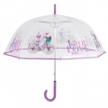 Przezroczysta, głęboka parasolka Perletti z rowerem, fioletowa