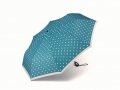Automatyczna mocna parasolka Pierre Cardin, turkusowa w groszki