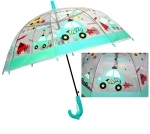 Przezroczysta głęboka parasolka dziecięca TAXI, auta