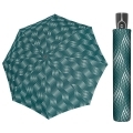 Wytrzymała AUTOMATYCZNA parasolka Doppler, zielona w fale z kropek