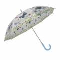 Automatyczna parasolka damska przezroczysta MOTYLE, niebieska