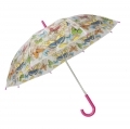 Automatyczna parasolka damska przezroczysta MOTYLE, różowa