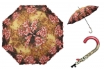 Automatyczna długa parasolka damska z falbanką, biało-czerwone róże