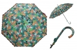 Automatyczna długa parasolka damska z falbanką, leśne kwiaty