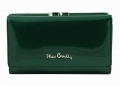 Skórzana lakierowana portmonetka Pierre Cardin - zielona