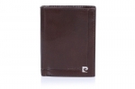 Męski portfel Pierre Cardin, 12 kart + dowód rejestracyjny, brązowy