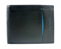 Skórzany portfel męski Pierre Cardin z niebieską wstawką
