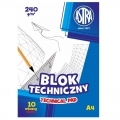 Blok techniczny biały Astra A4 240g/m2 10 arkuszy