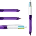 Długopis automatyczny BIC 4 Colours Grip Fashion, fioletowa obudowa, 4 kolory