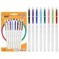 Długopisy BIC Cristal Up średnia końcówka (1,2 mm) – różne kolory, 8 sztuk