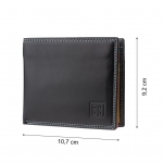 Skórzany mały portfel DuDu® RFID, 534-421R czarny z kolorowym środkiem