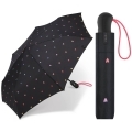 Mocna automatyczna parasolka Esprit, czarna w kolorowe serduszka
