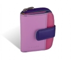 Malutki damski portfel Valentini, fioletowy z kolorowym środkiem