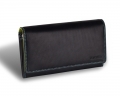 Klasyczny damski portfel Valentini, czarny z barwnym wnętrzem