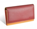 Klasyczny damski portfel Valentini, czerwony, pomarańczowy, zielony