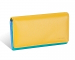 Klasyczny damski portfel Valentini, żółty, zielony, niebieski