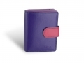 Mały damski portfel Valentini, fioletowy z kolorowym środkiem