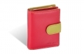 Mały damski portfel Valentini, czerwony z kolorowym środkiem