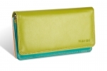 Damski portfel Valentini, zieleń morska + żółty