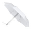 Klasyczna składana parasolka biała, otwierana i zamykana jednym przyciskiem