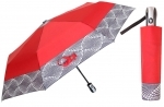 Automatyczna parasolka damska marki Parasol, czerwona z ornamentem