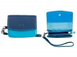 Skórzany portfelik w kształcie torebeczki, DuDu®, 534-722 niebieski