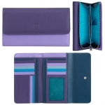 Duży skórzany portfel damski saszetka DuDu®, 534-1163 fioletowy + niebieski