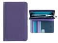 Skórzany portfel damski DuDu®, 534-1164 fioletowy + niebieski