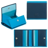 Skórzany portfel damski "piekiełko" DuDu®, 534-216 niebieski