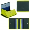 Skórzany portfel damski "piekiełko" DuDu®, 534-216 zielony + niebieski